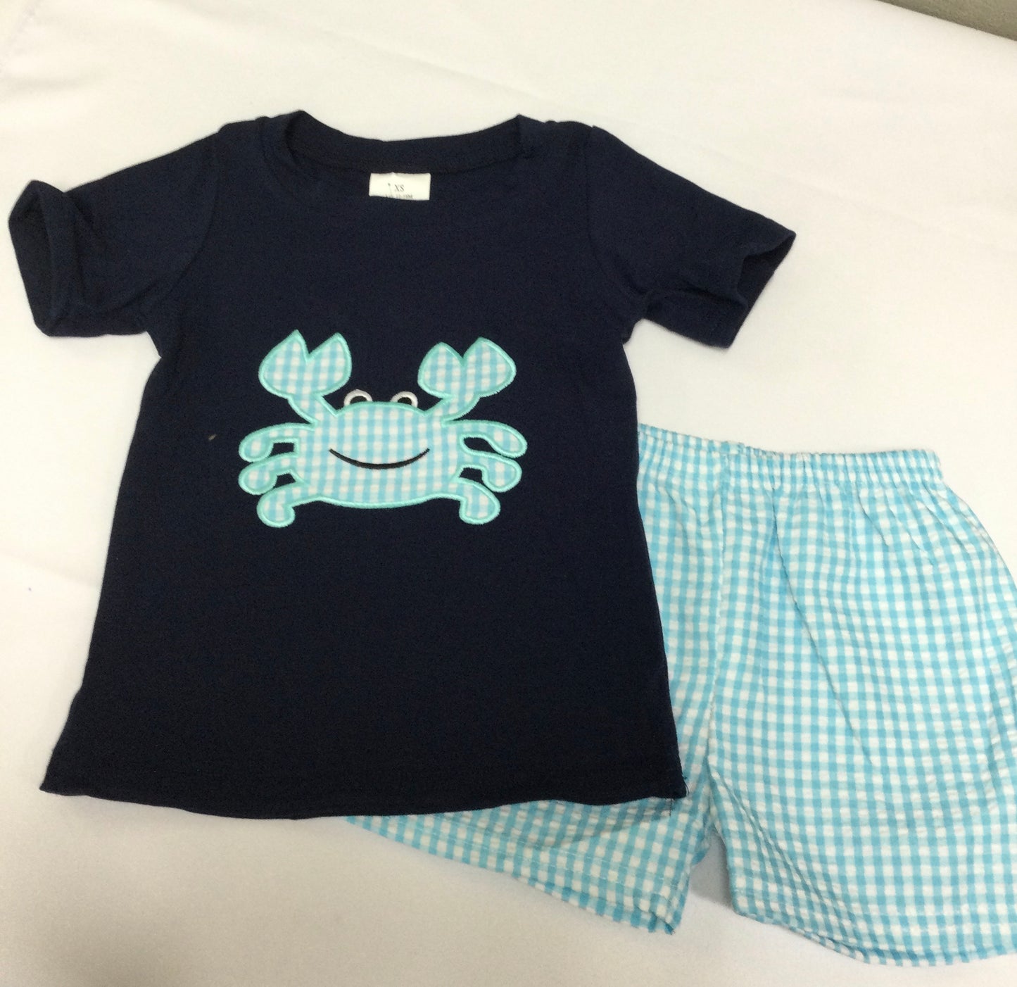 Boys Embroidery Crab Set
