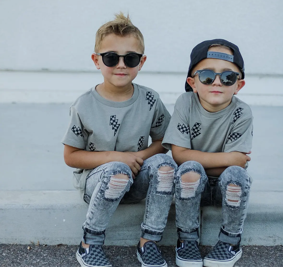Checkered Lightning Bolt Tee