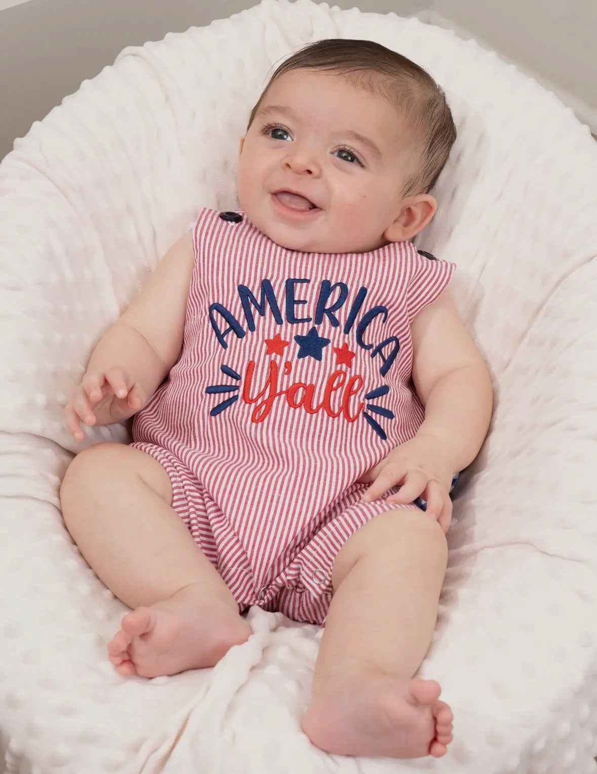 America Y’all Embroidered Romper