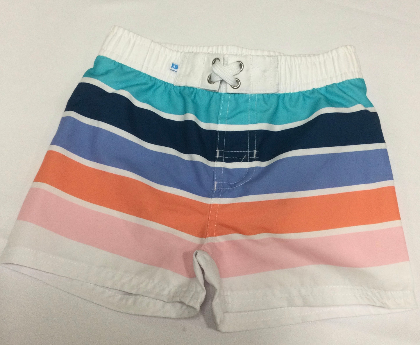 Boys Seaside Striped Swim Trunks