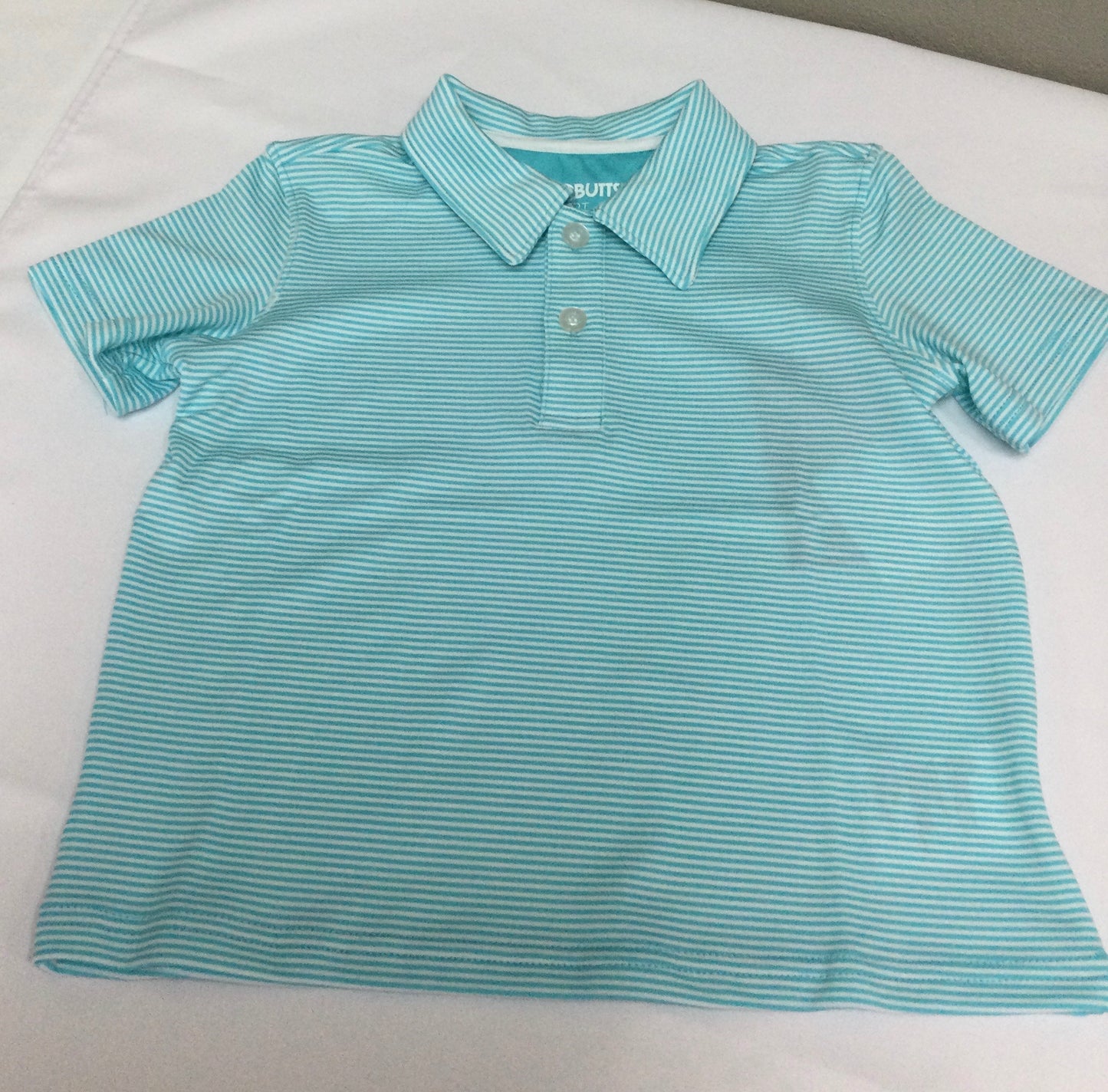 Aqua Stripe Knit Polo