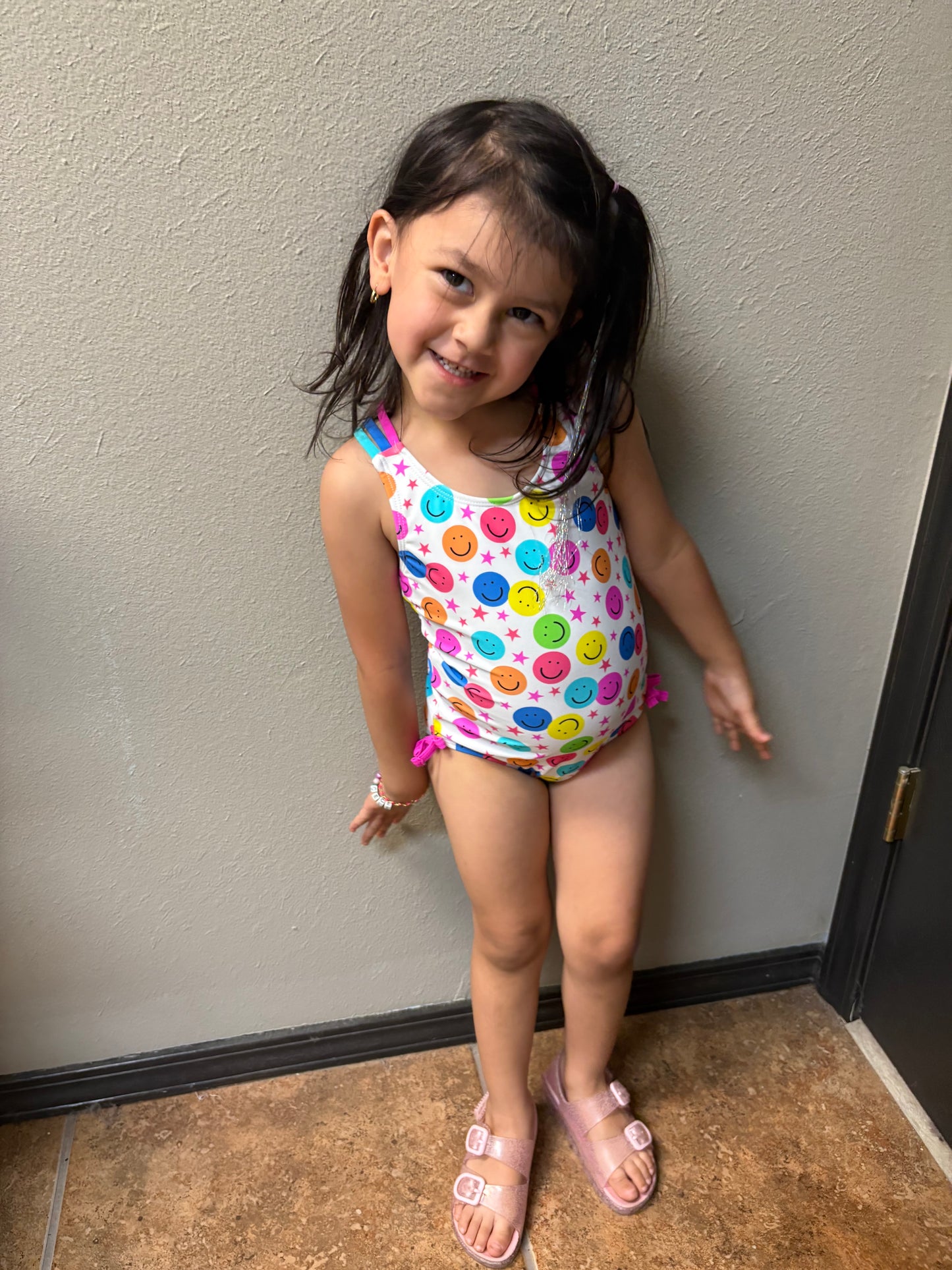 Smiley Cross-Back Swimsuit