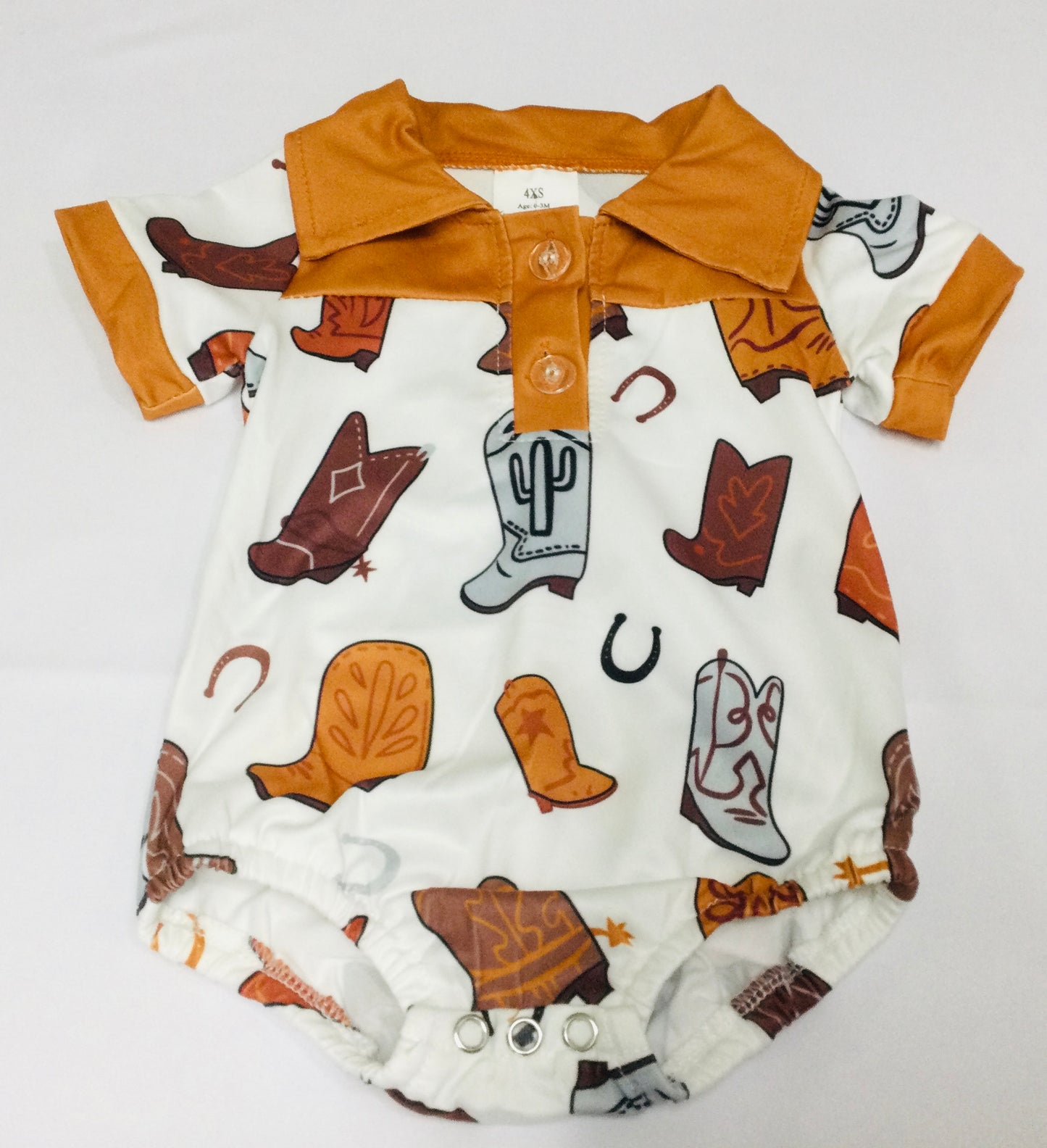 Brown Boots Western Romper